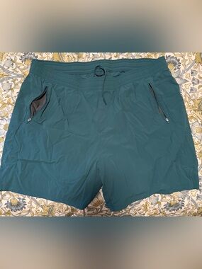 Men's All In Motion Performance Drawstring Shorts 7 inches - Teal